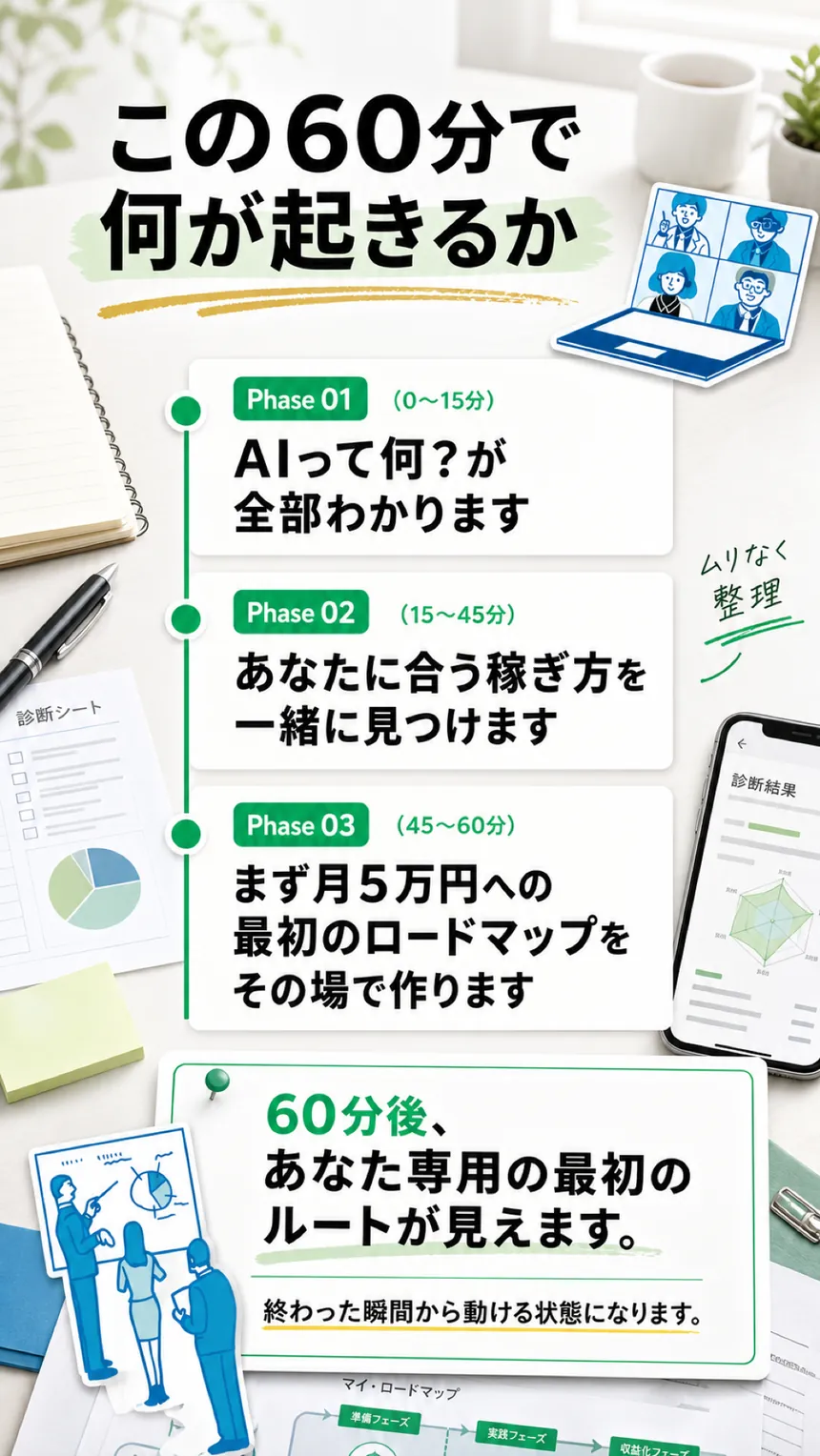 60分講座で持ち帰るAI副業ロードマップ