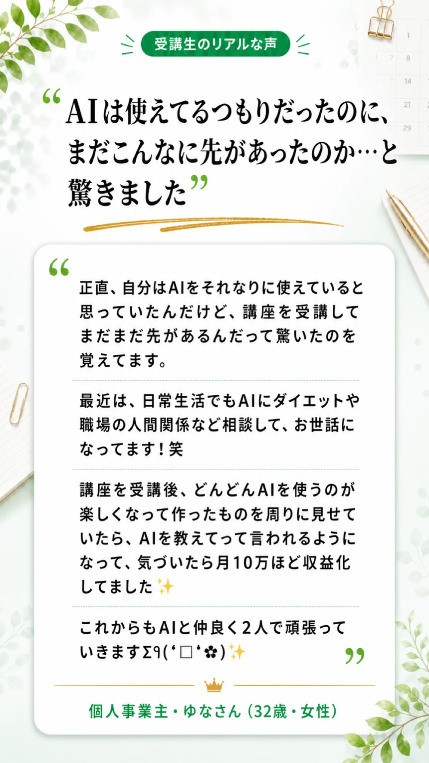 ゆなさんの感想本文